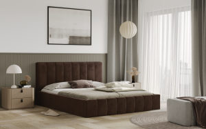Postel RIMINI 140x200 hnědá s úložným prostorem