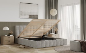 Postel RIMINI 140x200 růžová s úložným prostorem (2/8)