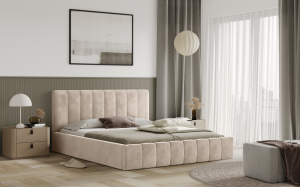Postel RIMINI 160x200 béžová s úložným prostorem