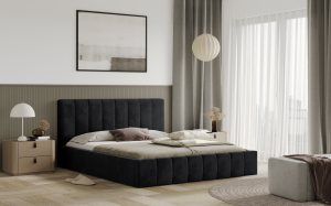 Postel RIMINI 160x200 černá s úložným prostorem