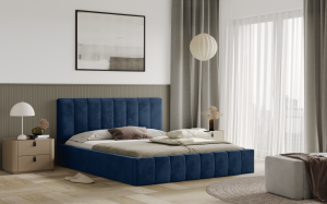 Postel RIMINI 160x200 modrá s úložným prostorem