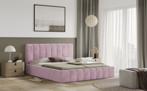 Postel RIMINI 160x200 růžová s úložným prostorem