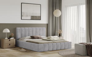 Postel RIMINI 160x200 světlešedá s úložným prostorem