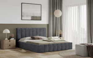 Postel RIMINI 160x200 tmavěšedá s úložným prostorem