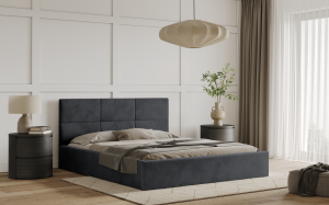 Postel TIVOLI 120x200 tmavěšedá s úložným prostorem