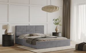 Postel TIVOLI 160x200 světlešedá s úložným prostorem