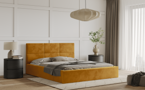 Postel TIVOLI 160x200 zlatá s úložným prostorem