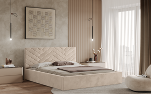 Postel TRIEST 120x200 béžová s úložným prostorem
