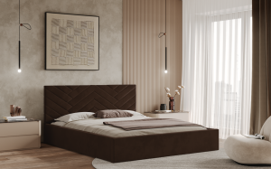 Postel TRIEST 120x200 hnědá s úložným prostorem