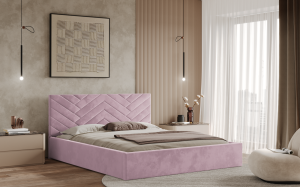 Postel TRIEST 120x200 růžová s úložným prostorem