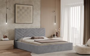 Postel TRIEST 120x200 světlešedá s úložným prostorem