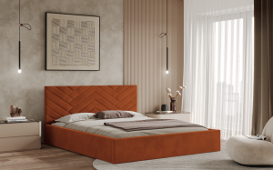 Postel TRIEST 160x200 měděná s úložným prostorem