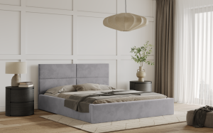 Postel WASTO 120x200 světlešedá s úložným prostorem