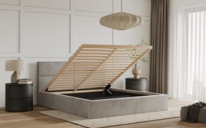 Postel WASTO 140x200 černá s úložným prostorem (2/8)