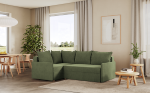 Rohová rozkládací sedačka GRENADA zelená - CORD 205.19 (5/8)
