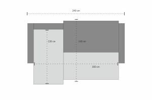 Rohová rozkládací sedačka LINCOLN červená-černá - SAWANA 13 + SAWANA 14 (3/3)