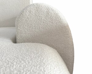 Rohová rozkládací sedačka OVOLI - bouclé - černá (5/6)