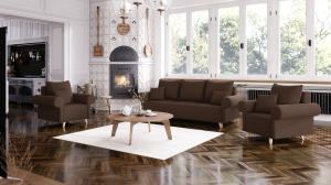 Sedací souprava ESTELA 3+1+1 hnědá - CORD 205.18