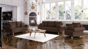 Sedací souprava ESTELA 3+2+1 hnědá - CORD 205.18