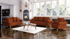 Sedací souprava ESTELA 3+2+1 oranžová - CORD 205.11 (9/16)