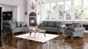 Sedací souprava ESTELA 3+2+1 světlešedá - CORD 205.06 (9/16)