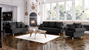 Sedací souprava ESTELA 3+2+1 tmavěšedá - CORD 205.05