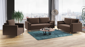 Sedací souprava FIORELLO 3+2+1 hnědá - DREAM VELVET 202.37
