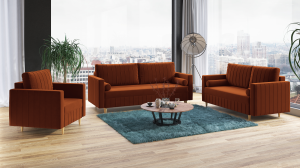 Sedací souprava FIORELLO 3+2+1 oranžová - DREAM VELVET 202.42