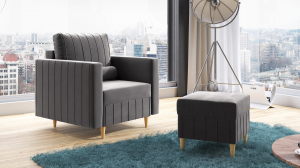 Sedací souprava FIORELLO 3+2+1 světlešedá - DREAM VELVET 202.17 (7/8)