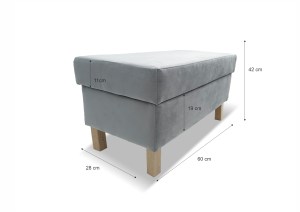 Taburet LUMI s úložným prostorem - růžový (3/7)