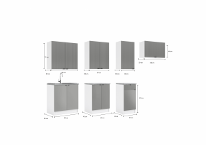 Kuchyňská linka ALIMOS 240cm Bílá + green (2/7)