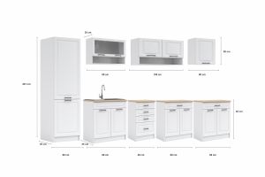 Kuchyňská linka BIRGID 300cm - Bílá + grafit (4/6)