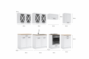 Kuchyňská linka GERTRID 260cm - Bílá + kobe (4/6)