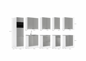 Kuchyňská linka PALINI 300cm Volba barvy (2/7)