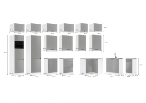 Rohová kuchyňská linka WERIA 330x210cm Kobe + dub artisan (2/9)