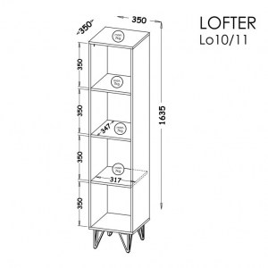 Ilustrační foto - Regál LOFTER 11 beton millenium + dub wotan (2/5)