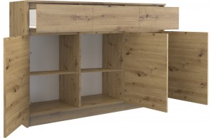 Ilustrační foto - Komoda 3D3S Dub artisan - Pohled dovnitř (3/10)