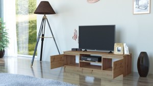 Ilustrační foto - RTV Stolek 120 Dub artisan - Pohled dovnitř (4/11)
