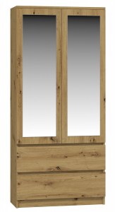 Ilustrační foto - Šatní skříň SS-90 zrcadlo Dub artisan (2/10)