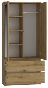 Ilustrační foto - Šatní skříň SS-90 zrcadlo Dub artisan (3/10)