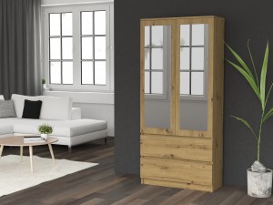 Ilustrační foto - Šatní skříň SS-90 zrcadlo Dub artisan (4/10)