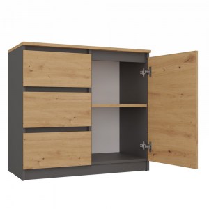 KOMODA 1 DRZWI 3 SZUFLADY ANT/ART BLAT ARTISAN KOMPLET (2/5)
