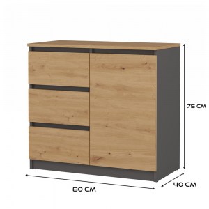 KOMODA 1 DRZWI 3 SZUFLADY ANT/ART BLAT ARTISAN KOMPLET (4/5)