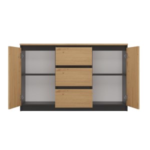 KOMODA 2D3S 120 - ANTRACYT / DĄB ARTISAN BLAT ARTISAN (4/5)