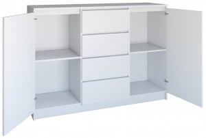 Komoda 2D4S 120 Bílý - Pohled dovnitř (3/10)