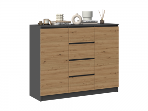 KOMODA 2D4S - ANTRACYT / DĄB ARTISAN (2/5)