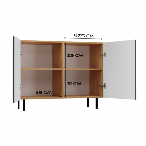 KOMODA KAMA 2 DRZWI SLIM ARTISAN/ZIELEŃ KOMPLET (6/10)