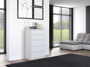 Komoda MALWA M5 Bílá (15/15)