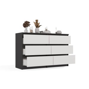 Komoda MALWA M6 120 - antracit + bílá (4/14)