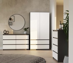 Komoda MALWA M6 120 - antracit + bílá (8/14)